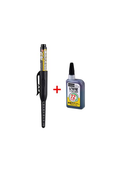 Choice black 1pen 1ink 45mm Waterproof Deep Hole Marker Pens Long Nib Head Carpenter Pen Black/Blue/Red Ink