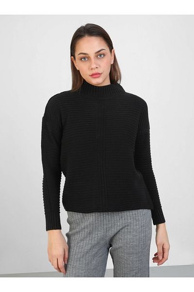 Por La Cara Knit tunic - black - por la cara