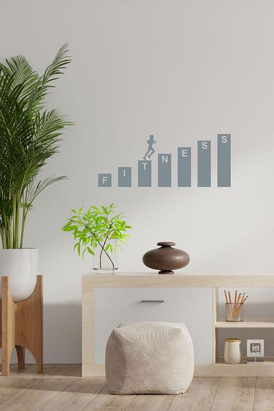 TRC TRAFİK Fitness Wall Sticker 58X23 cm Gray