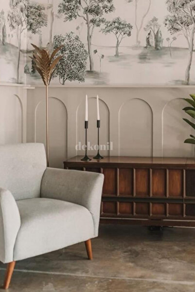 Dekonil Mdf Yarım Oval İskandinav Duvar Paneli Yarım Oval 54*104 cm (2 adet)