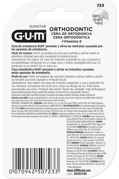 GUM Orthodontic Transparent Wax - Non-Flavoured - With Vitamin E & Aloe