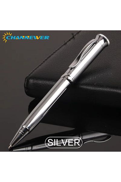 Choice Style B Silver STONEGO Capless Ballpoint Pen, Simply Twist Roller Ball Pen Black Gel Ink Medium Poin
