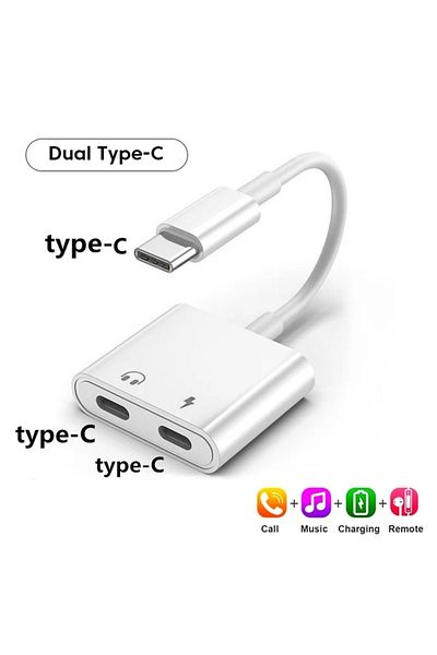 Choice USB C-Dual Type C 2-in-1 Audio Adapter USB C to 3 5 mm Jack Type-C Charging 3.5mm Aux Cable For Sams