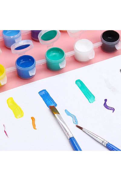Milan Watercolors with Brush Milan, Guasa Model, 14 Colors, 5 ml