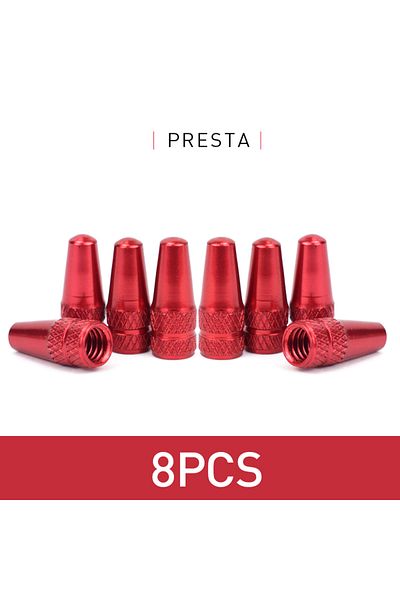 Choice 8pcs red 4/8pcs Aluminum Alloy Bicycle Tire FV Valve Cap MTB Road Bike Covered Protector Road MTB Ty