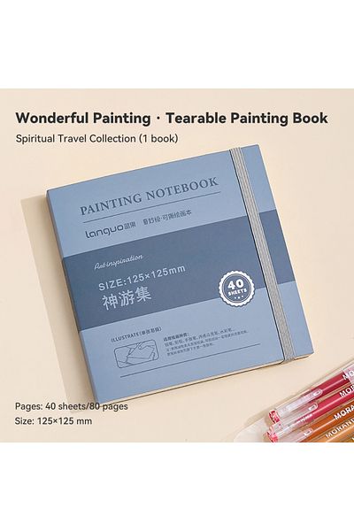 Choice C 125x125mm 40 Sheets Handheld Drawing Notebook Tearable 250g Thick White Cardboard Mini Graffiti Bo