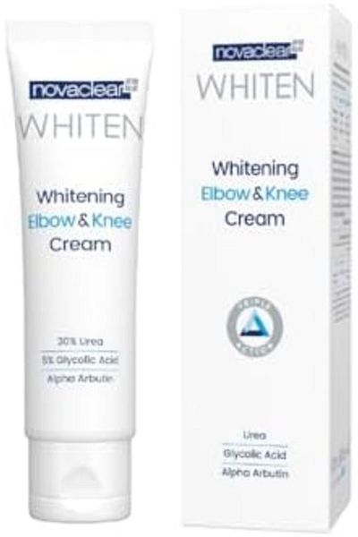 Novaclear Whitening Elbow & Knee Cream – Urea, Glycolic Acid & Alpha Arbutin – Exfoliating, Mois