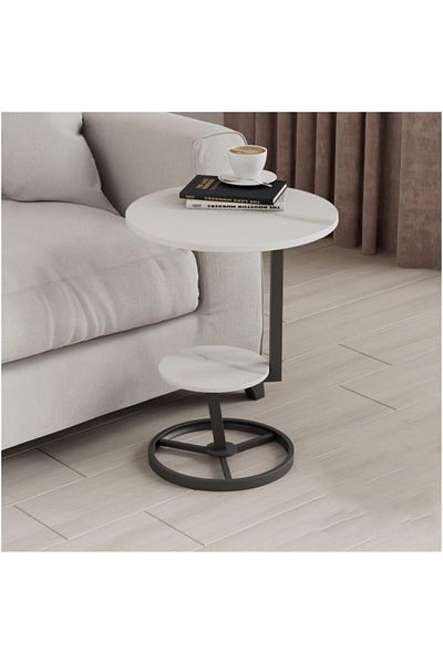 Generic 2-Tier Multipurpose Modern Side Table Stylish and Portable Coffee Table with Stable Bedside Table