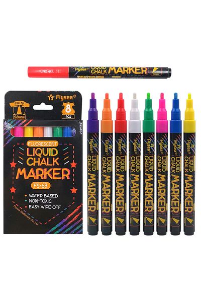 Choice 8 pcs 8 pcs Liquid Chalk Markers-Washable & Wet Erase Chalk Maker Pens For Blackboard Whiteboard Lig