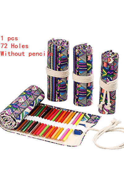 Choice D-72 Holes 12/24/36/48/72 Hole Colorful Cloth Pencil Case Stationery C...