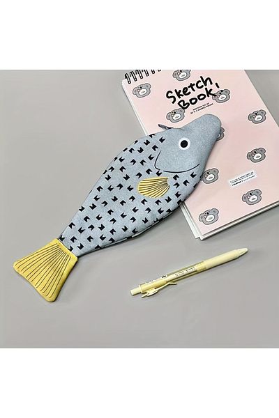 Choice xiaochouyu Fish Shape Novelty Pencil Case Fish Pen Bag Fish Coin Purse Funny Pencil Pouch with Simul