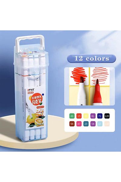 Choice 12Colors Children's Marker Set 12 24 36 48 Colors Double Ended Drawing Student Stationery Manga Pain