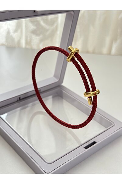 mibrillo سوار من الخيط مع تفاصيل ذهبية