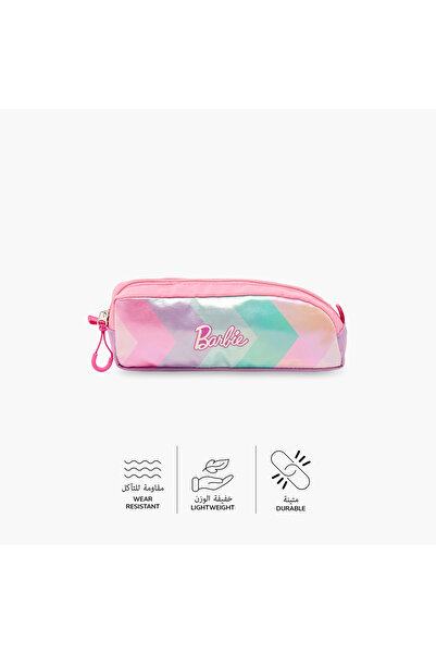 mattel Barbie Print Pencil Pouch with Zip Closure