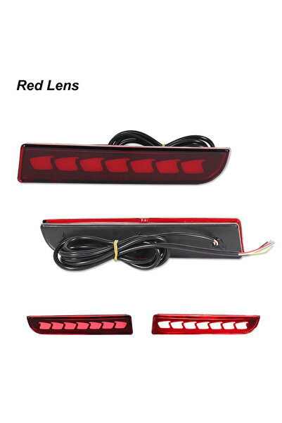 Choice1 مصابيح عاكسة للصدام الأمامي LED بعدسة حمراء B لسيارات ميتسوبيشي لانسر...