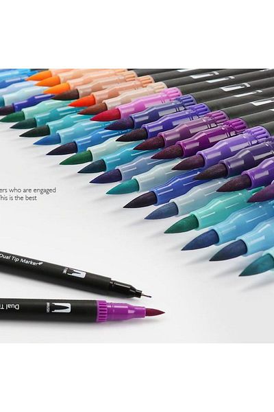 Choice Black-60 colors 12-120 Colors Felt Tip Drawing Watercolor Art Markers Pen Dual Brush Fineliner Colou