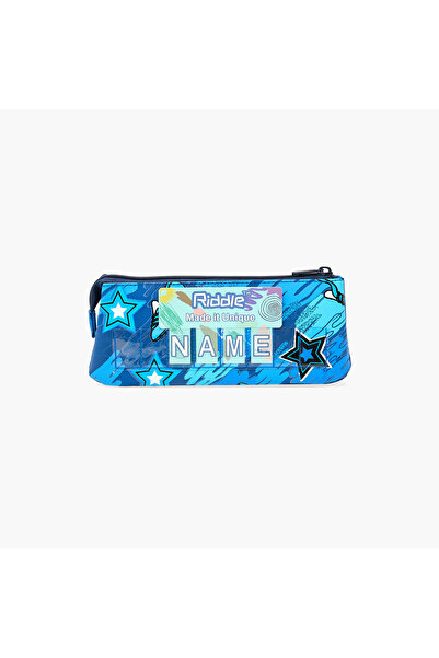Juniors Football Print Pencil Pouch with Label Slot