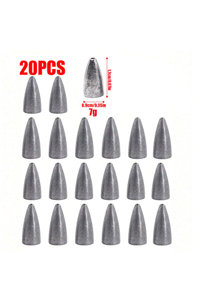 Choice مجموعة ثقل الرصاص 20 قطعة، وزن 7 جرام، ثقل صيد رصاصي، ثقل دودي، ثقل رص...