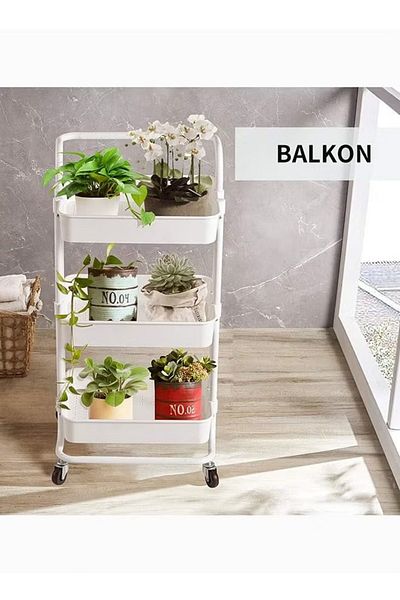 Cady One Multi-purpose vegetable cart with wheels, white, 85x45x35cm