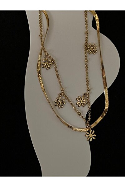 ASD TAKI خلخال من الفولاذ بسلسلة إيطالية مزينة بالزهور