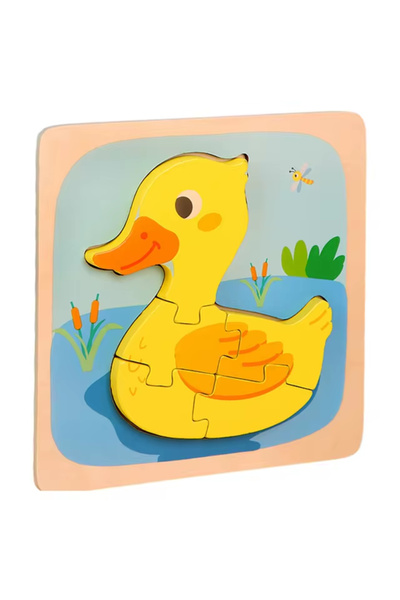 OEM 3D wooden puzzle, duckling model