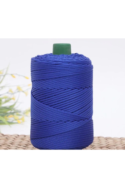 Choice14 حبل قطن أزرق ملكي ملون 3 مم، حبل منسوج ، خيط مجوف، حرف يدوية زخرفية،...