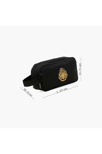 Warner Bros Hogwarts Print 2-Compartment Pencil Pouch with Zip Closure