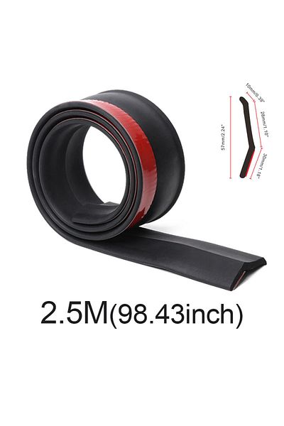 Choice 2.5M Universal Car Front Bumper Lip Splitter Spoiler Rubber Skirt Protector BodyTrim Bumper Lip Stri