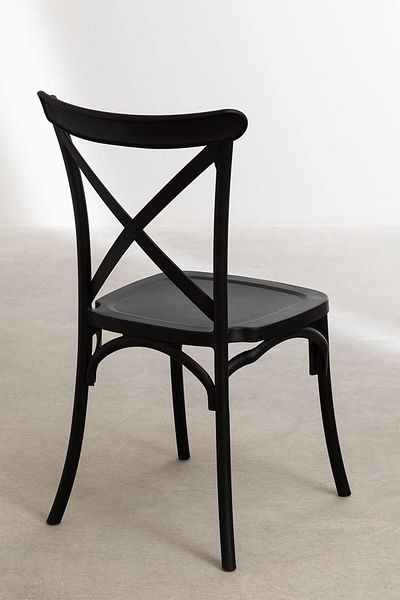 rexa Black Stackable Garden Chair – Durable Outdoor Seating for Patio & Lawn