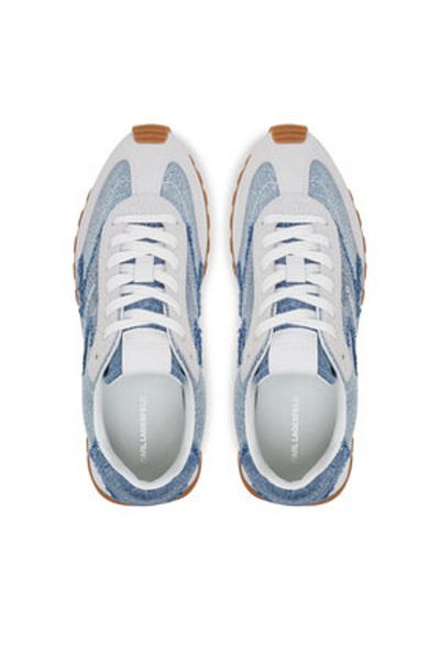 Karl Lagerfeld Women's Sneakers gray KARL LAGERFELD-KL61123A 7TB OFF WHT SUEDE & TXT W/BLUE