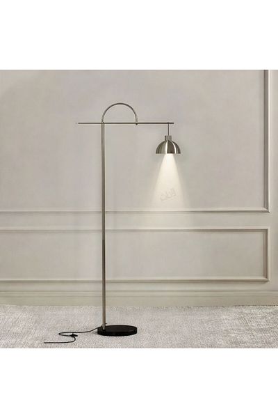 Ebticar Distinctively long silver floor lamp