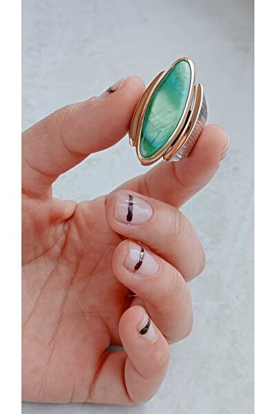 GÜMÜŞ Papila Silver Taşlı Mekik Tasarım Gümüş Yüzük