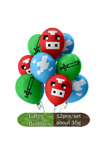 Disney 12INCH Latex balloon 12pcs Anime Games My World Action Craft Figures TNT Latex Balloons Baby Birthda