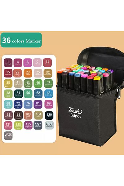 Choice C-36 Colors 12-262 Colores Double Pen Tip Markers Brush Pens Set Painting Highlighter School Art Sup