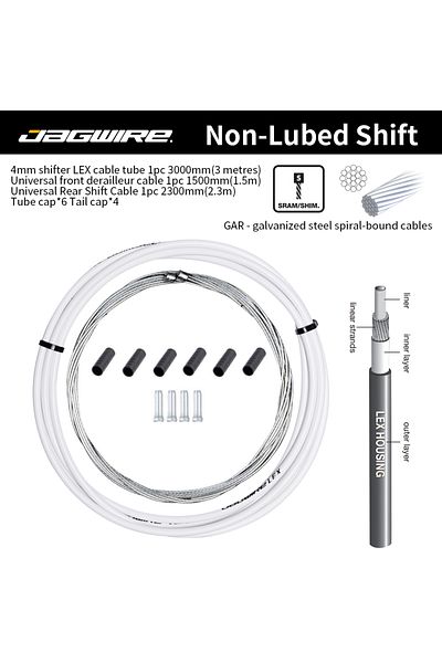Choice Lex White shift set JAGWIRE 2-3meters MTB Road Bike Bicycle Derailleur Weaving Housing Tube Shiftin