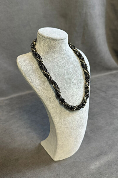 Uretti - Tuğba 9352 3815 Handmade Gray Sand Bead Necklace