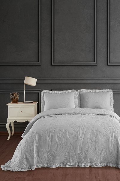 Elart Veronika Double Bedspread Set (240X260 cm) Gray