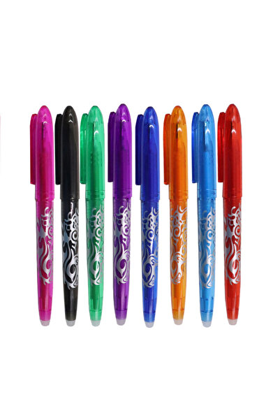 Choice 8 ألوان 8 قطع قلم جل متعدد الألوان قابل للمسح برأس 0.5 مم للرسم والكتابة والرسم المدرسي أسود أزرق أحمر P