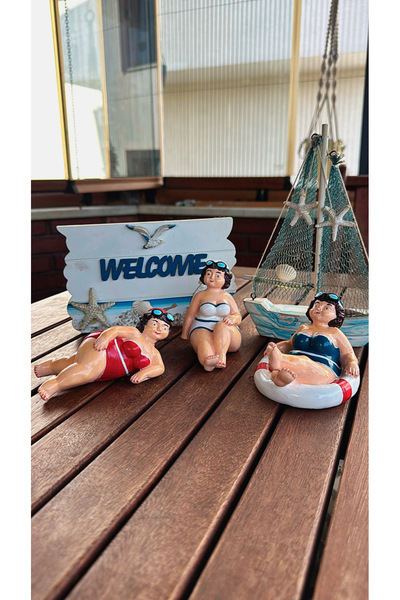 NurMood Art Decoration Altın Kızlar – 3’lü Deniz Biblo Seti