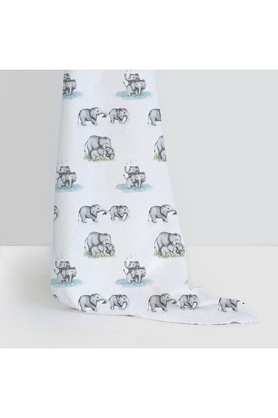 DEUX LAPINS Muslin Baby Blanket - Les Êlêphants 100X100 cm