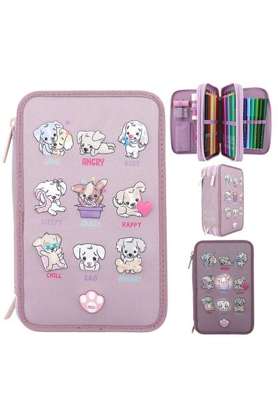 Top Model Triple Pencil Case Led Dogs Mood