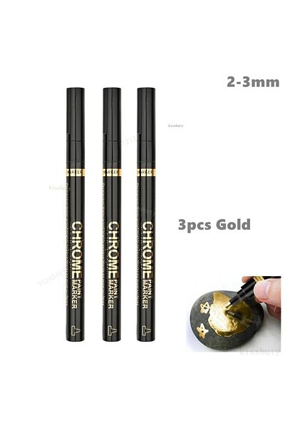 Choice 3pcs gold 3/2/1pcs Chrome Mirror Marker Pen 2mm DIY Reflective Paint Pens Mirror Markers Chrome SILV