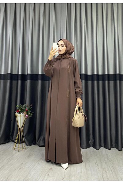 beyhanlı TAŞ DETAYLI BÜYÜK BEDEN FERACE