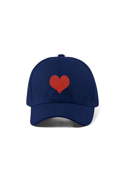 QUATEX Heart Embroidered Navy Blue Sports Hat Unisex Adjustable Velcro Back It Is a Quality Product