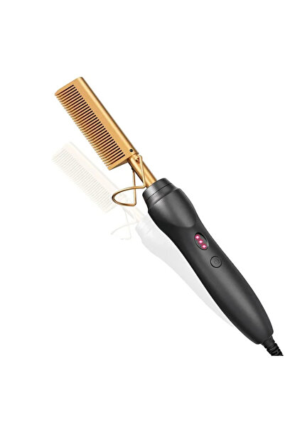 Choice US HeatComb-Gold-1pcs Hot Comb Hair Straightener Heat Pressing Combs P...