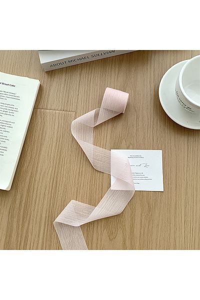 Choice 1pc Baby pink Silver shimmer gauze ribbon satin chiffon ribbon wedding decoration scene accessories
