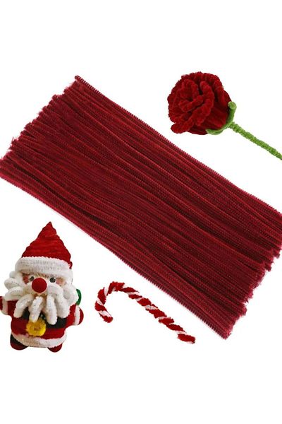 Choice 300pcs Purple Red 100/200/300 Pcs Creative Crafting Pipe Cleaners Supplies For Diy Crafts, Chenille