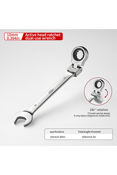 Choice16 10mm 72-tooth ratchet combination wrench - plum open end wrench, 180...