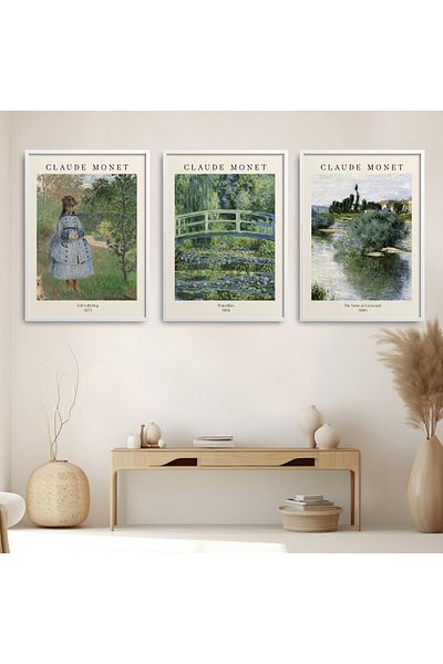HOMEPACK 3-Piece Wooden Framed Painting Three Piece Poster Painting Hpn201-1
