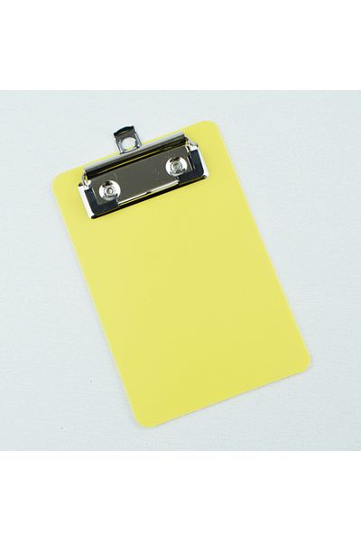 Choice Yellow Portable Multi-Function Clipboard Organizer: Hangable Mini Plastic Note Holder for Home Offic